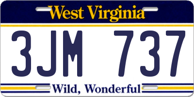 WV license plate 3JM737
