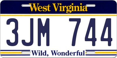 WV license plate 3JM744