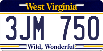 WV license plate 3JM750
