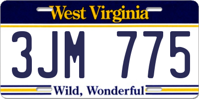 WV license plate 3JM775