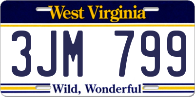 WV license plate 3JM799
