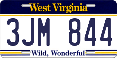 WV license plate 3JM844