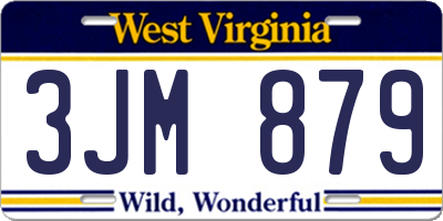 WV license plate 3JM879