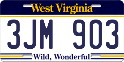WV license plate 3JM903