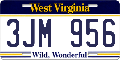 WV license plate 3JM956