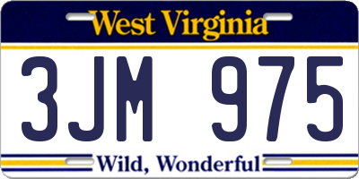 WV license plate 3JM975