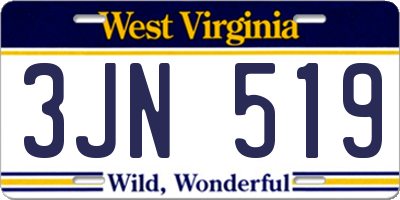 WV license plate 3JN519