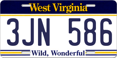WV license plate 3JN586