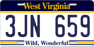 WV license plate 3JN659