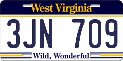 WV license plate 3JN709
