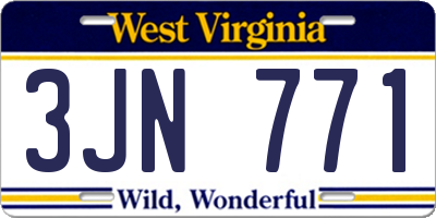 WV license plate 3JN771
