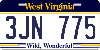 WV license plate 3JN775