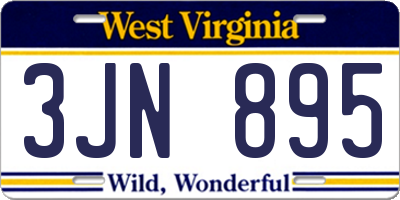 WV license plate 3JN895