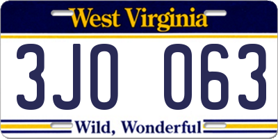 WV license plate 3JO063