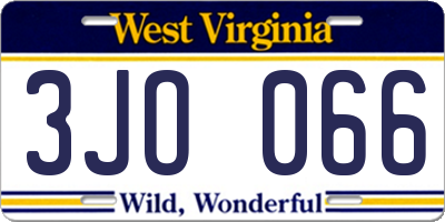 WV license plate 3JO066
