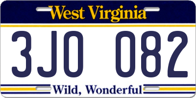 WV license plate 3JO082