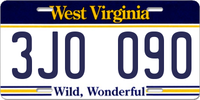 WV license plate 3JO090