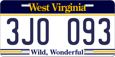 WV license plate 3JO093