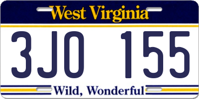 WV license plate 3JO155