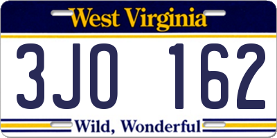 WV license plate 3JO162
