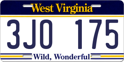 WV license plate 3JO175
