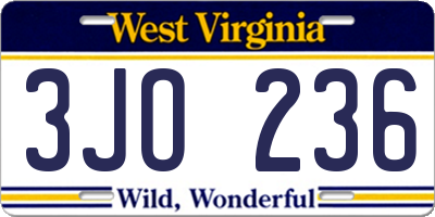 WV license plate 3JO236