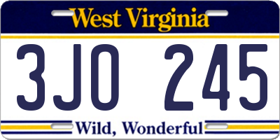 WV license plate 3JO245