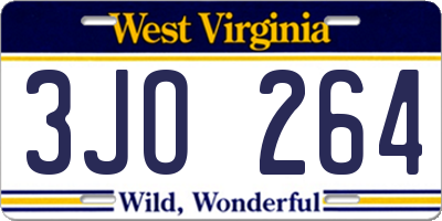 WV license plate 3JO264