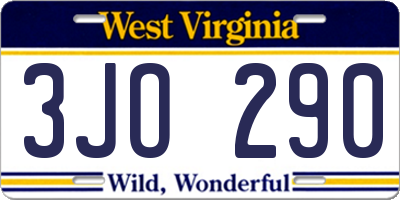 WV license plate 3JO290
