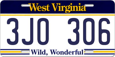 WV license plate 3JO306