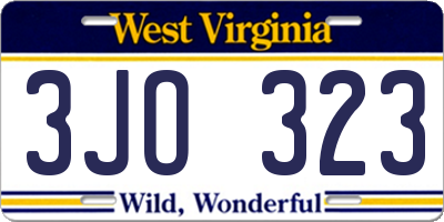 WV license plate 3JO323