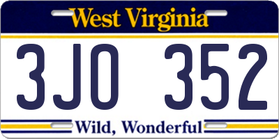 WV license plate 3JO352