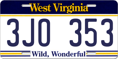WV license plate 3JO353