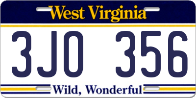 WV license plate 3JO356