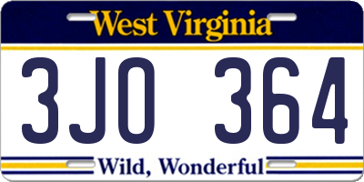 WV license plate 3JO364