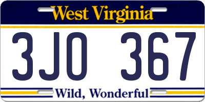 WV license plate 3JO367