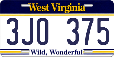 WV license plate 3JO375
