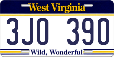 WV license plate 3JO390