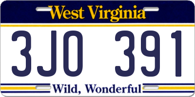 WV license plate 3JO391