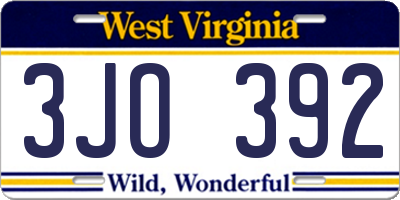 WV license plate 3JO392