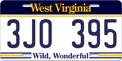 WV license plate 3JO395