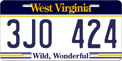 WV license plate 3JO424
