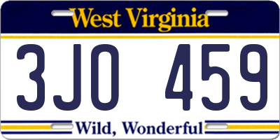 WV license plate 3JO459