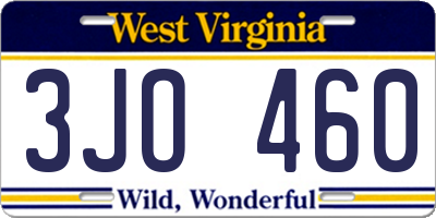 WV license plate 3JO460