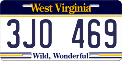 WV license plate 3JO469