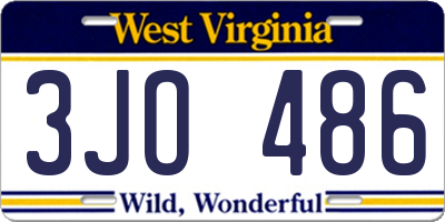 WV license plate 3JO486