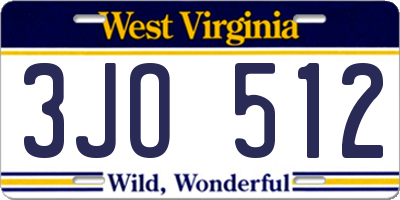 WV license plate 3JO512