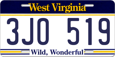 WV license plate 3JO519