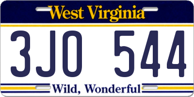 WV license plate 3JO544