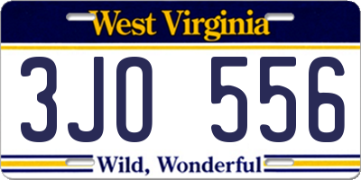 WV license plate 3JO556